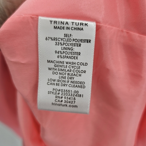Trina Turk Shift Dress Equinox off shoulder style bubblegum pink size Small - Picture 6 of 9